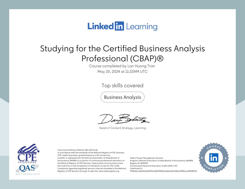 CBAP Certification